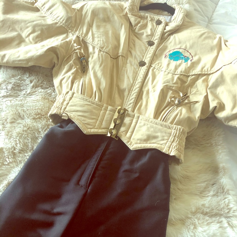 Vintage SKEA Aztec beige and black snowsuit